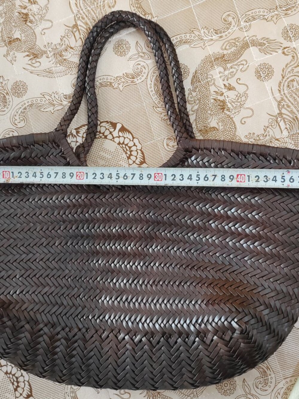 DRAGON DIFFUSION Nantucket large woven leather tote — Dark brown - Picture 12 of 13